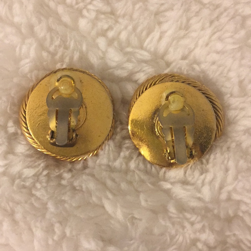 Chanel Golden Twist Rope Glass Bead Earrings - Picture 4 of 5